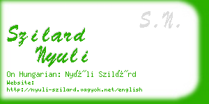 szilard nyuli business card